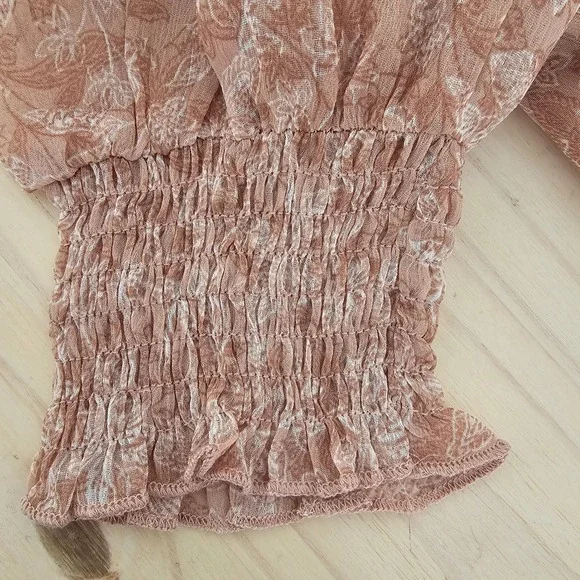 Anthropologie Dress Forum Dusty Rose Floral Tiered Boho Maxi Dress Large NWT - Picture 4 of 16